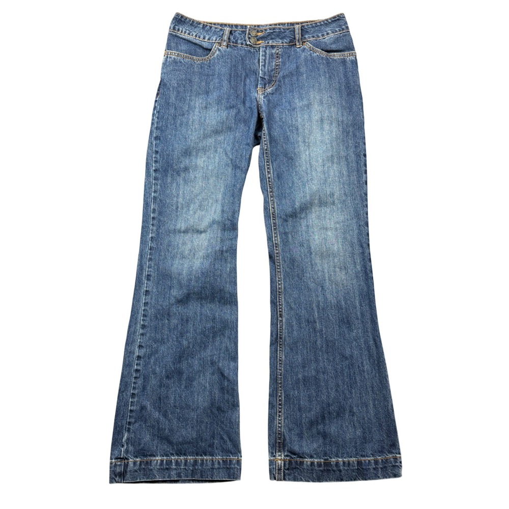 Stetson City Trouser Jeans Womens 8 Regular Blue Denim Wide Leg Mid Rise